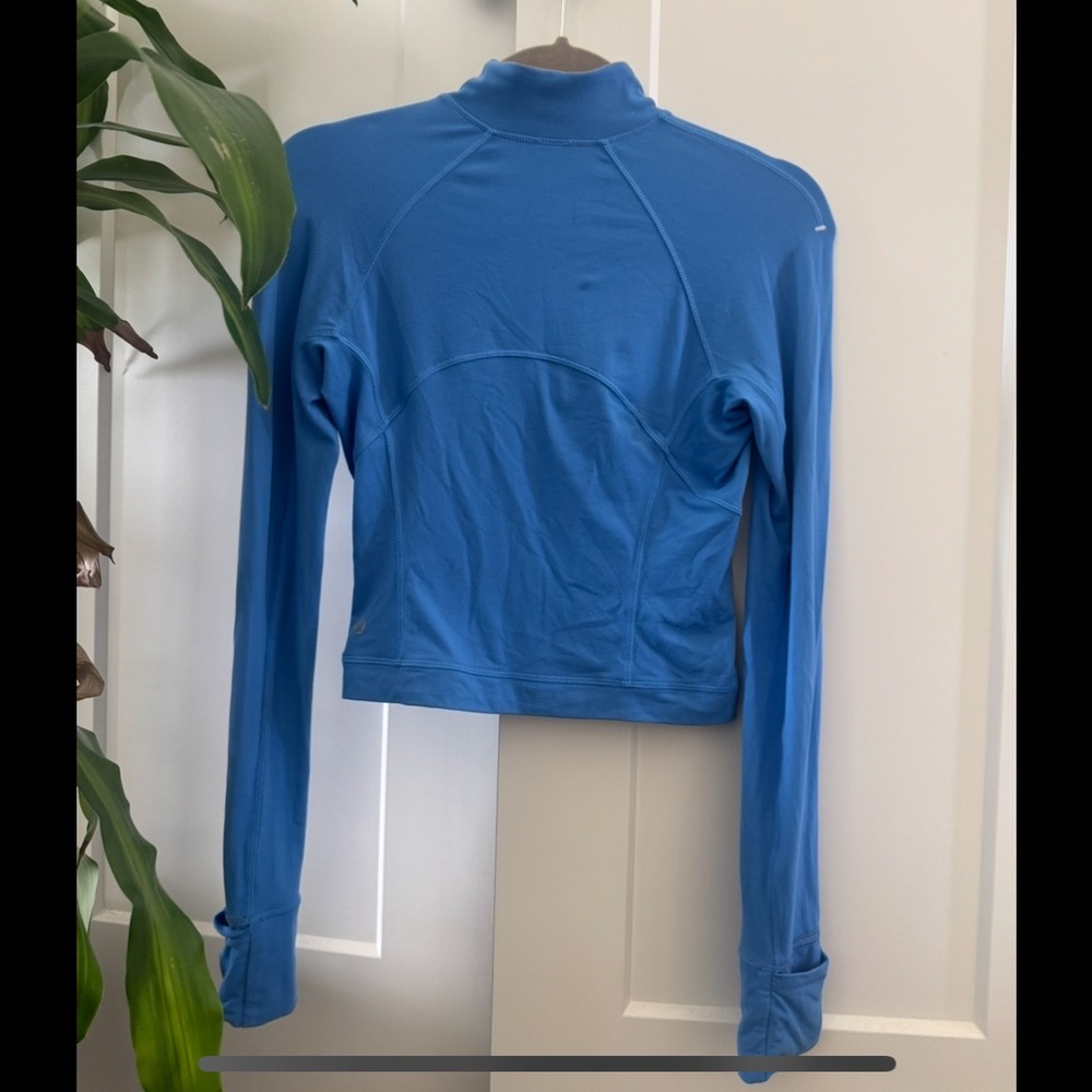 Lululemon It’s Rulu Cropped Half-Zip in Blue Nile, Size 4 - Picture 2 of 6
